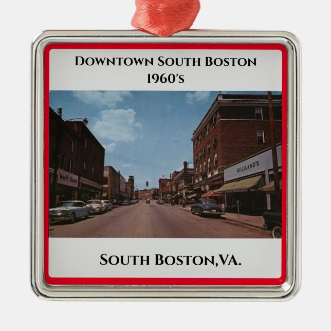 South Boston, VA. Weihnachtsmetallschmuck Ornament Aus Metall (Vorne)