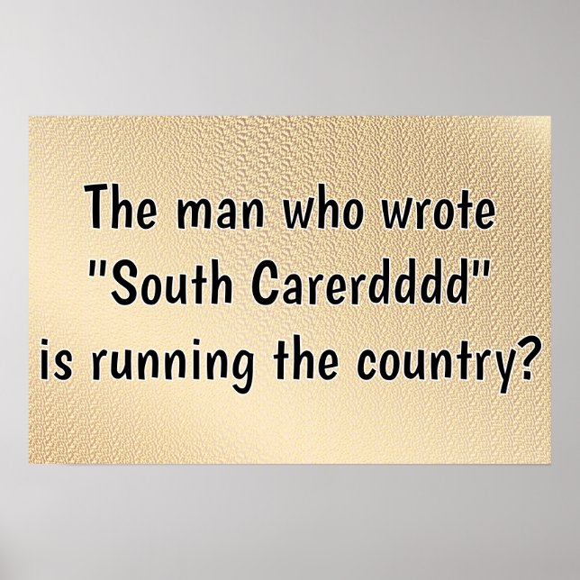 South Carerdddd Running the Country Poster (Vorne)