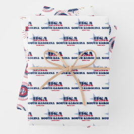 South Carolina, 50 Staaten, Liberty Bell Geschenkpapier Set
