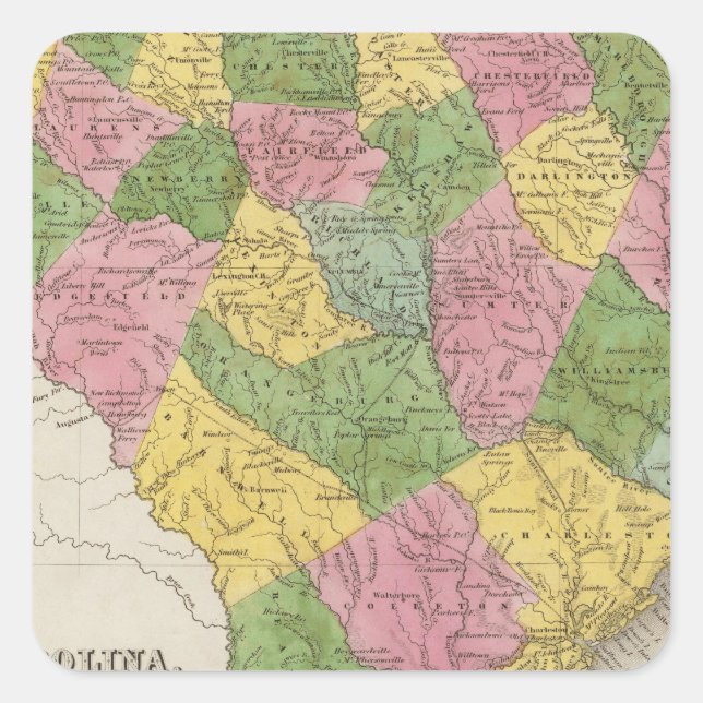 South Carolina 6 Quadratischer Aufkleber (Vorderseite)