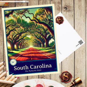 South Carolina   Anime Style Cel Schattenkarte Postkarte
