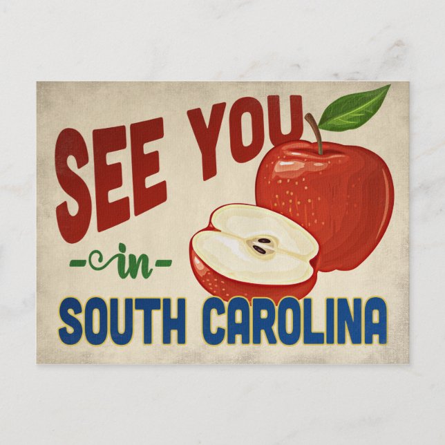 South Carolina Apple - Vintage Travel Postkarte (Vorderseite)