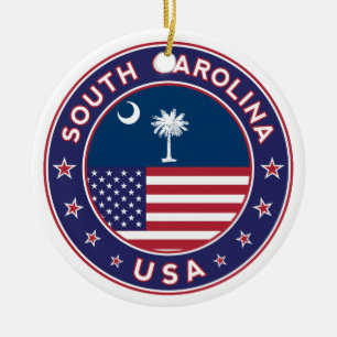South Carolina Aufkleber, Handy-Gehäuse, Totbeutel Keramik Ornament