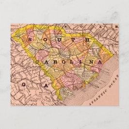 South Carolina Colorful Map Postcard Postkarte