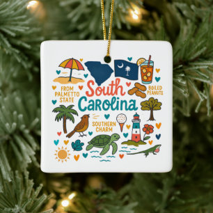 South Carolina Custom Familienreise Weihnachten Keramikornament
