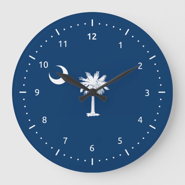 South Carolina flag, American state flag Große Wanduhr (Vorderseite)