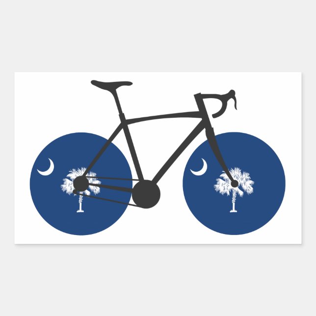 South Carolina Flag Bicycle Rechteckiger Aufkleber (Vorderseite)
