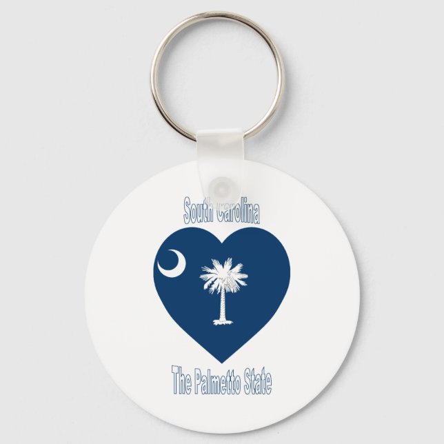 South Carolina Flag Herz Schlüsselanhänger (Vorderseite)