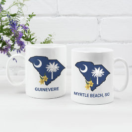 South Carolina Flag Staat Blume Gelbe Jessamin Kaffeetasse