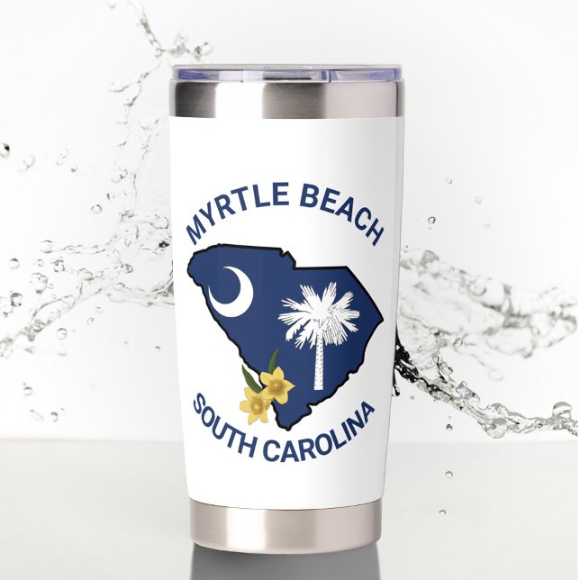 South Carolina Flag Staat Blume Gelbe Jessamin Thermobecher (Von Creator hochgeladen)