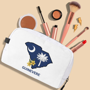 South Carolina Flag Staat Blume Gelbe Jessamin Waschbeutel