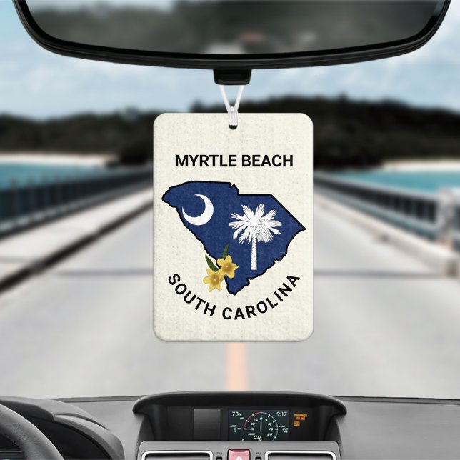 South Carolina Flagge und Blume Gelbes Jessamin Autolufterfrischer (Von Creator hochgeladen)