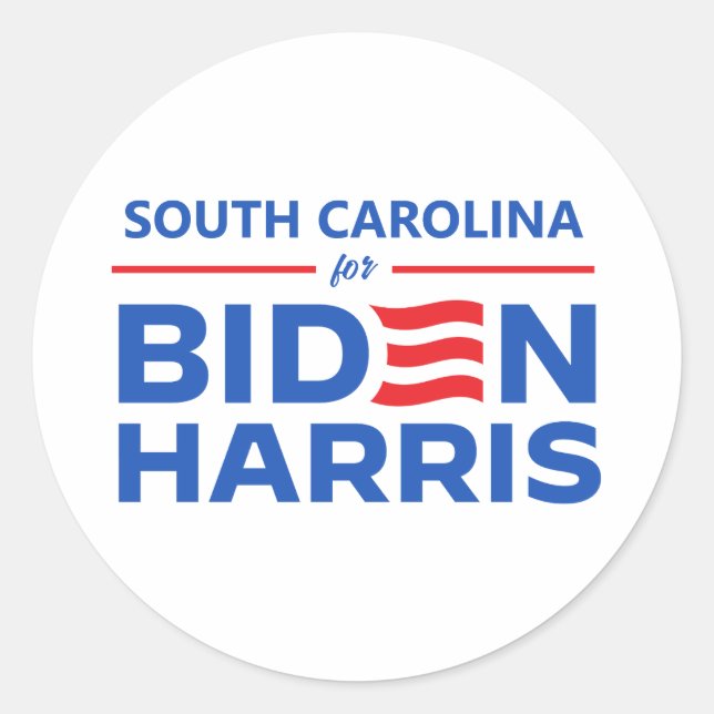 South Carolina für Biden Harris Runder Aufkleber (Vorderseite)