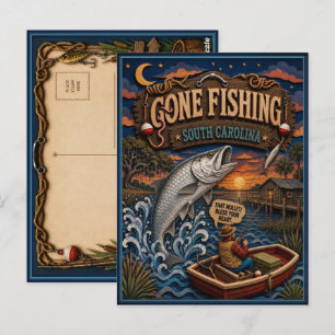 South Carolina Gone Fishing Tarpon Postkarte