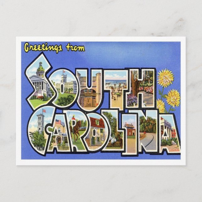 South Carolina - Grußworte von US-Staaten Postkarte (Vorderseite)
