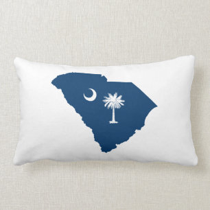 South Carolina in Blau und Weiß Lendenkissen