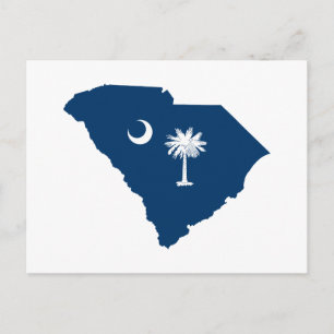 South Carolina in Blau und Weiß Postkarte