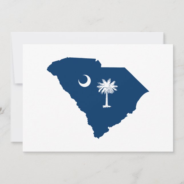 South Carolina in Blue und White Einladung (Vorderseite)