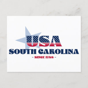 South Carolina in Red, White und Blue Postcard Postkarte