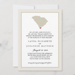 South Carolina Karte mit Herz   Hochzeit