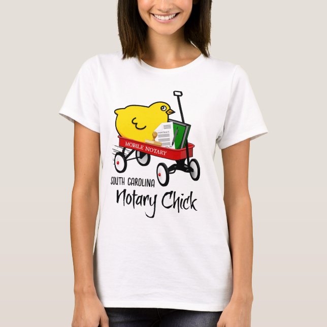 South Carolina Mobile Notary Chick Red Wagon T-Shirt (Vorderseite)