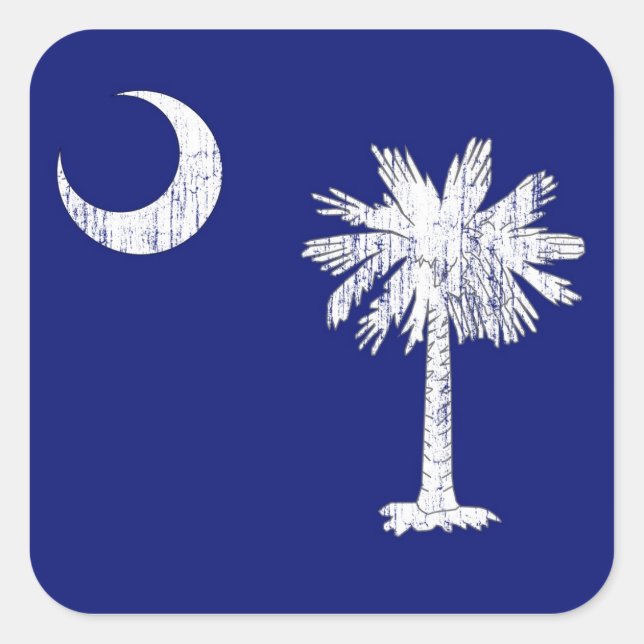 South Carolina Palmetto Flag Quadratischer Aufkleber (Vorderseite)