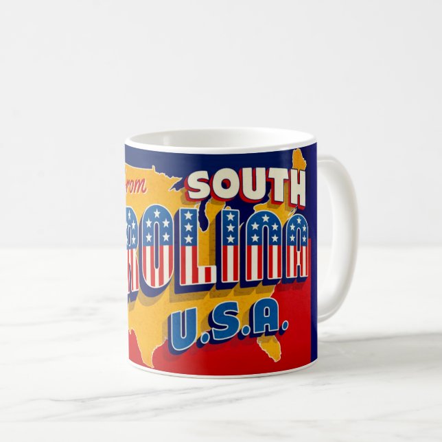 South Carolina Patriotic Greeting Mug Kaffeetasse (VorderseiteRechts)