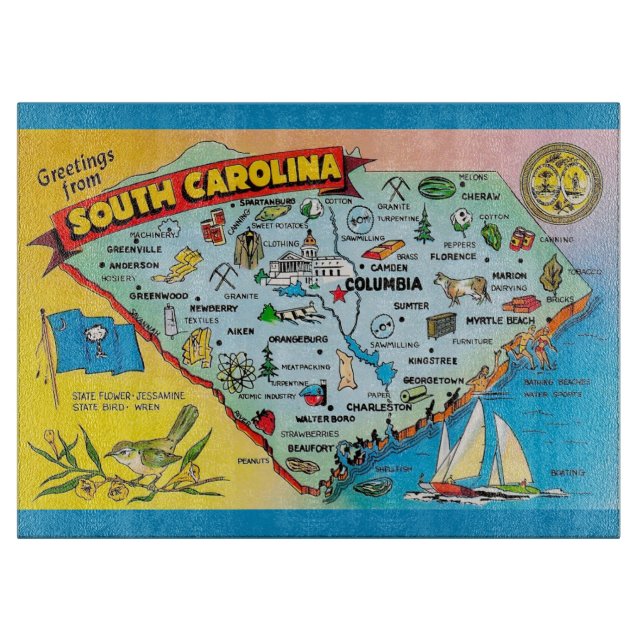 South Carolina Postcard  Schneidebrett (Vorderseite)