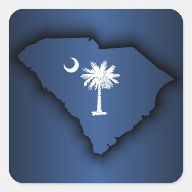 South Carolina Pride Quadratischer Aufkleber (Vorderseite)
