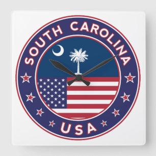South Carolina Quadratische Wanduhr