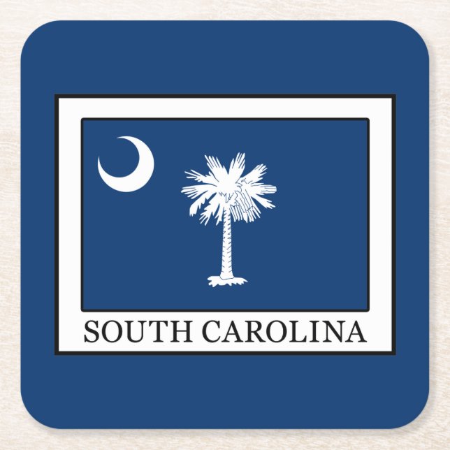 South Carolina Rechteckiger Pappuntersetzer (Vorderseite)
