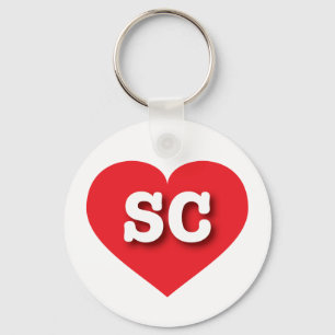 South Carolina Red Heart - I Liebe SC Schlüsselanhänger