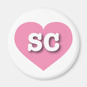 South Carolina - Rosa Herz - I Liebe SC Magnet