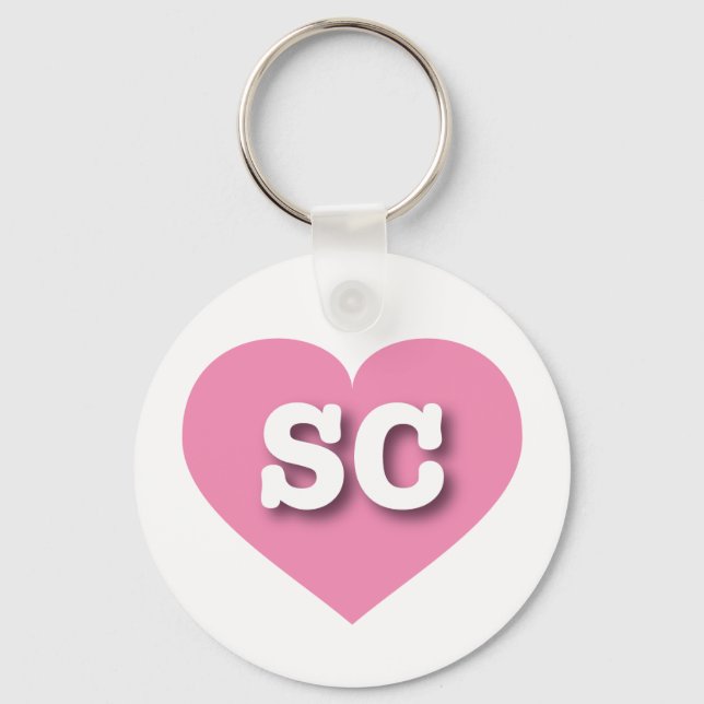 South Carolina - Rosa Herz - I Liebe SC Schlüsselanhänger (Vorderseite)