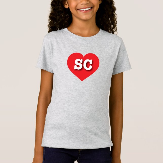 South Carolina - Rosa Herz - I Liebe SC T-Shirt (Vorderseite)
