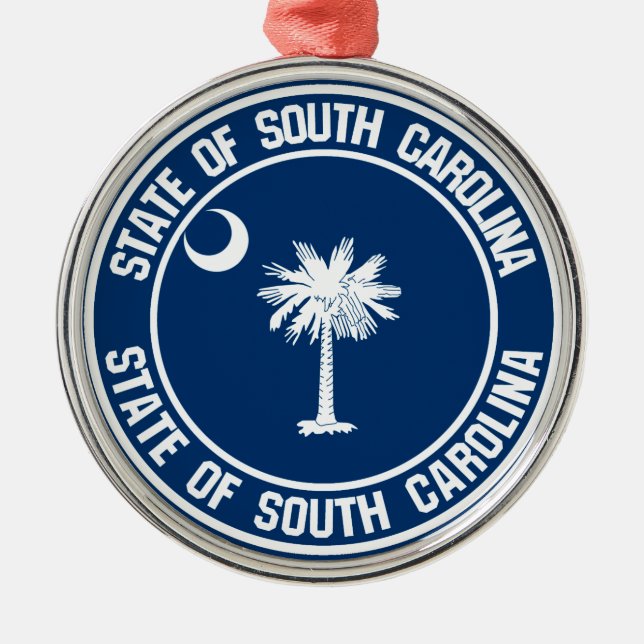 South Carolina Round Emblem Ornament Aus Metall (Vorne)