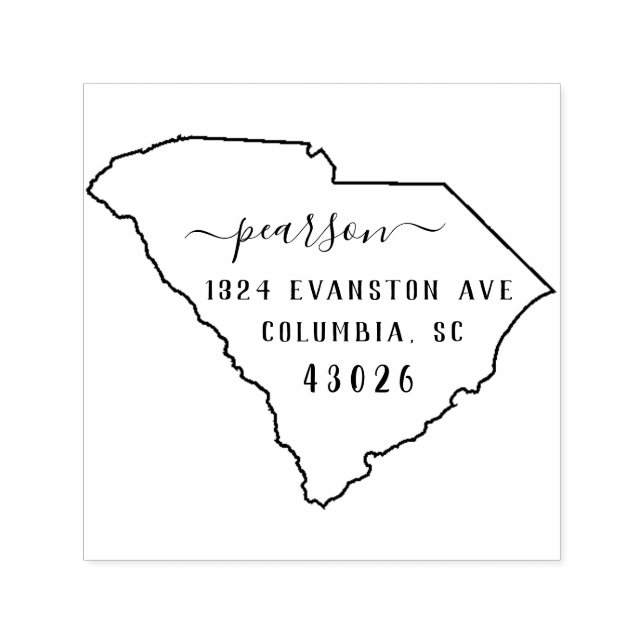South Carolina Rücksendeadresse Briefmarke Selbstf Permastempel (Design)