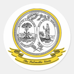 South Carolina Siegel Runder Aufkleber
