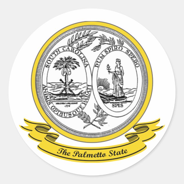South Carolina Siegel Runder Aufkleber (Vorderseite)