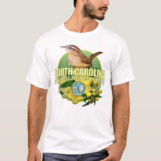 South Carolina Staat Bird & Blume T-Shirt (Vorderseite)