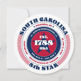 South Carolina Staat Circular Typografy Flat Card