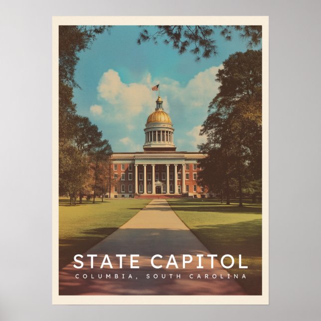 South Carolina Staat Hauptstadt Columbia Poster (Vorne)