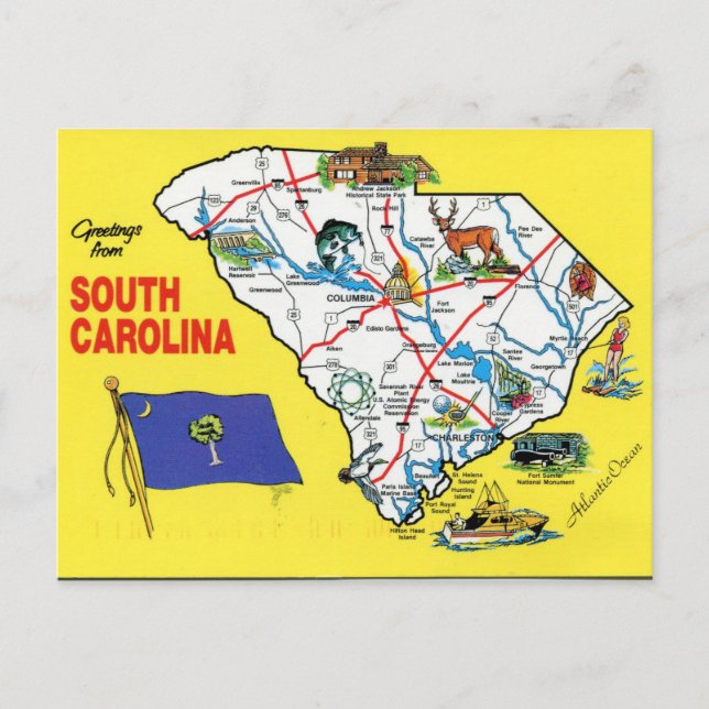 South Carolina Staat Karte (Vorderseite)