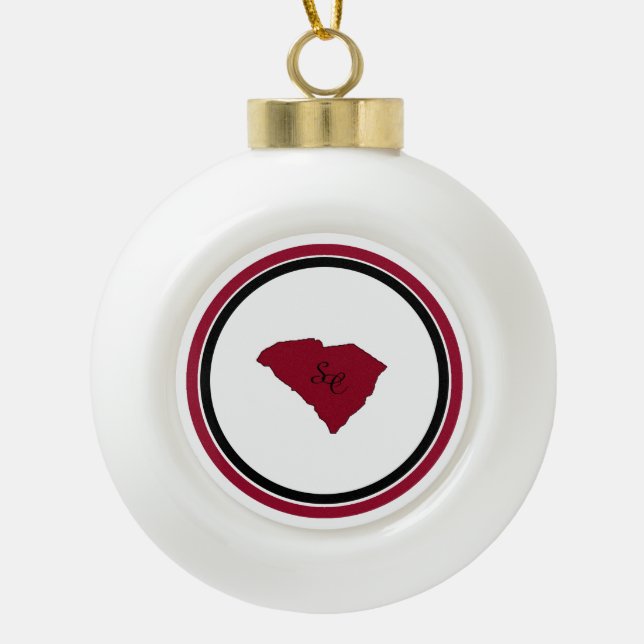 South Carolina Staat Keramik Kugel-Ornament (Vorderseite)