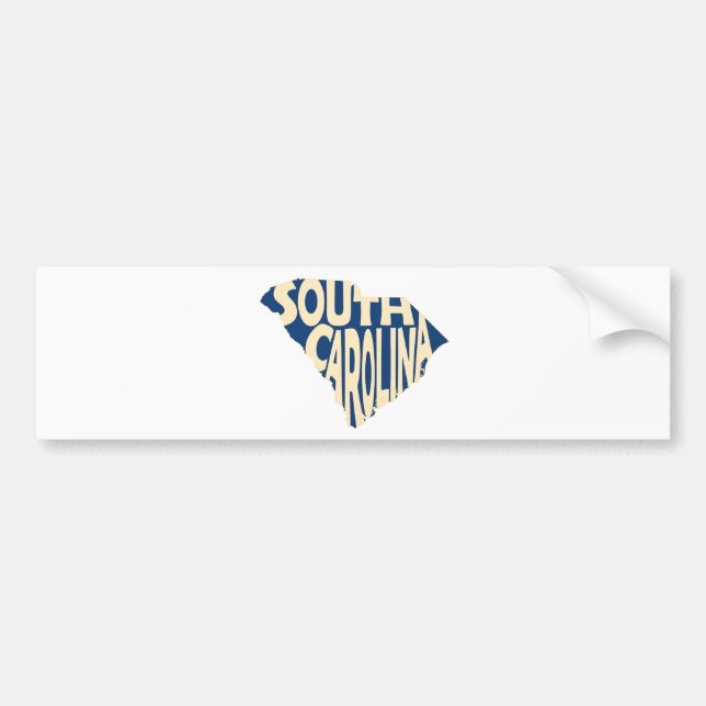 South Carolina Staat Name Word Art Autoaufkleber (Vorne)