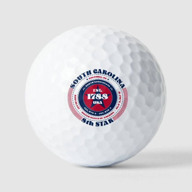 South Carolina Statehood Patriotic Gift Golf Balls Golfball (Vorderseite)