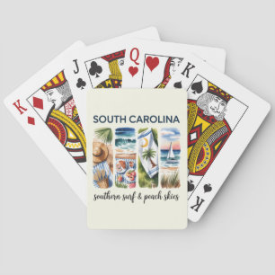 South Carolina - Südlicher Surf- und Peach-Skier Spielkarten