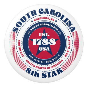 South Carolina US Staat Red White Blue Typografy Keramikknauf