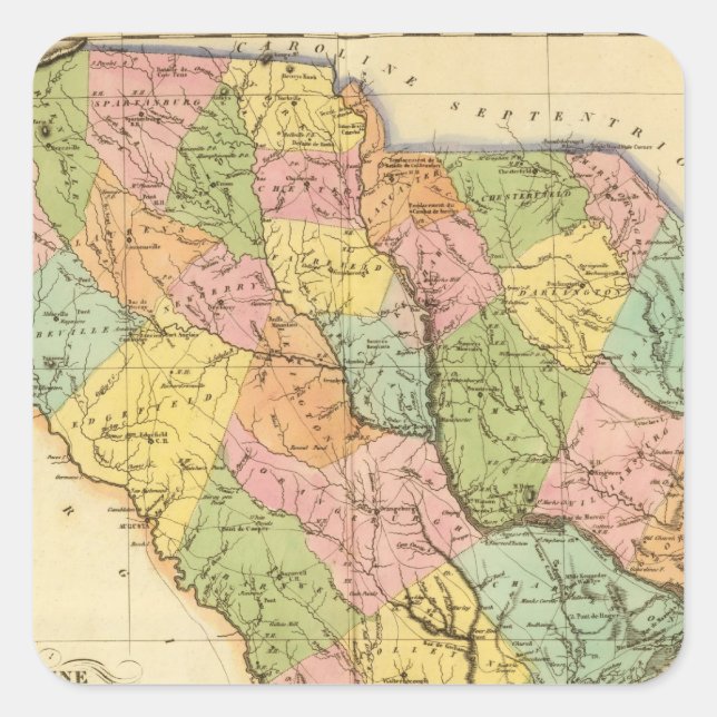 South Carolina USA Quadratischer Aufkleber (Vorderseite)