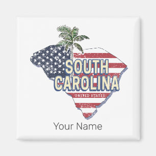 South Carolina Vereinigte Staaten Retro-Karte Vint Magnet